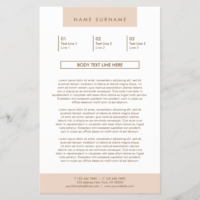 Minimalistische einfache Typografie Pastell Peach  Flyer (Vorne)