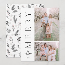 Minimalistische einfache Typografie Rustikale 2-Fo Feiertagskarte