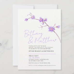 Minimalistische, einfache Wasserfarbenfeder blüht  Einladung