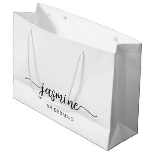 Minimalistische Einfache weiße Monogram-Girlanschr Große Geschenktüte