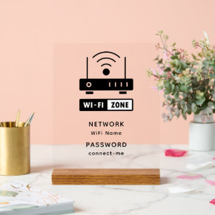 Minimalistische einfache WLAN-Zone-Passwort  Acrylschild