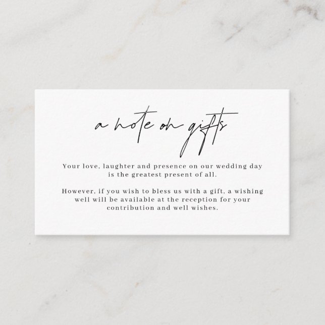 Minimalistische einfache Wünsche Gut Hinweis auf G Begleitkarte (Vorderseite)