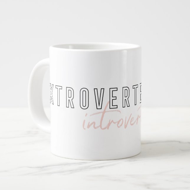 Minimalistische Einführung Zitat Niedliche moderne Jumbo-Tasse (Vorderseite Links)