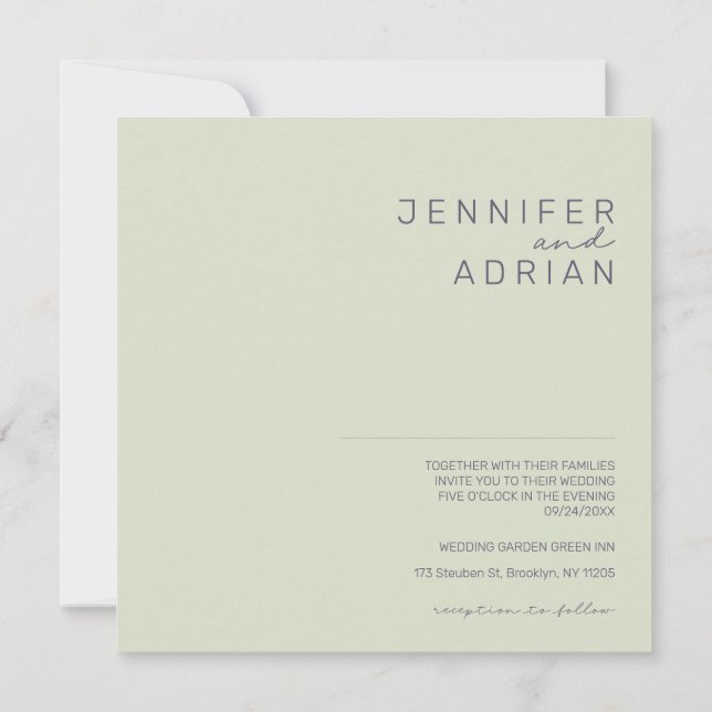 Minimalistische Einladung (Rückseite)