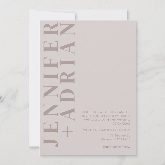 Minimalistische Einladung (Rückseite)