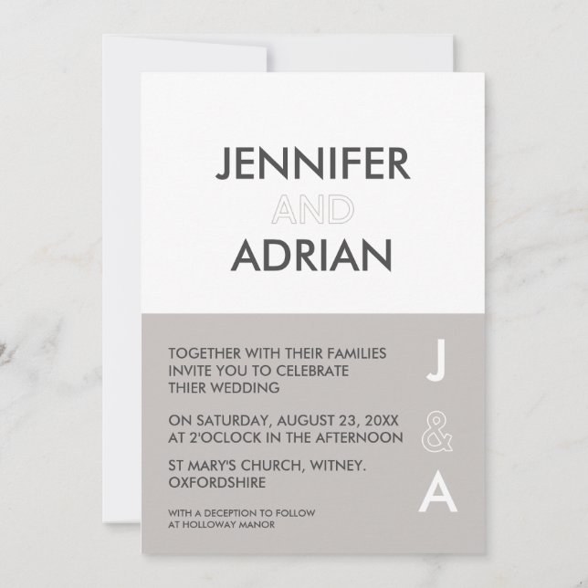 Minimalistische Einladung (Rückseite)