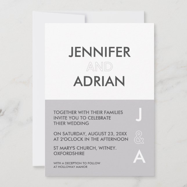 Minimalistische Einladung (Rückseite)