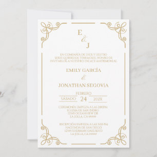 minimalistische Einladung in Bronze und Gold