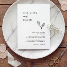 Minimalistische Einladung von Boho Black and White