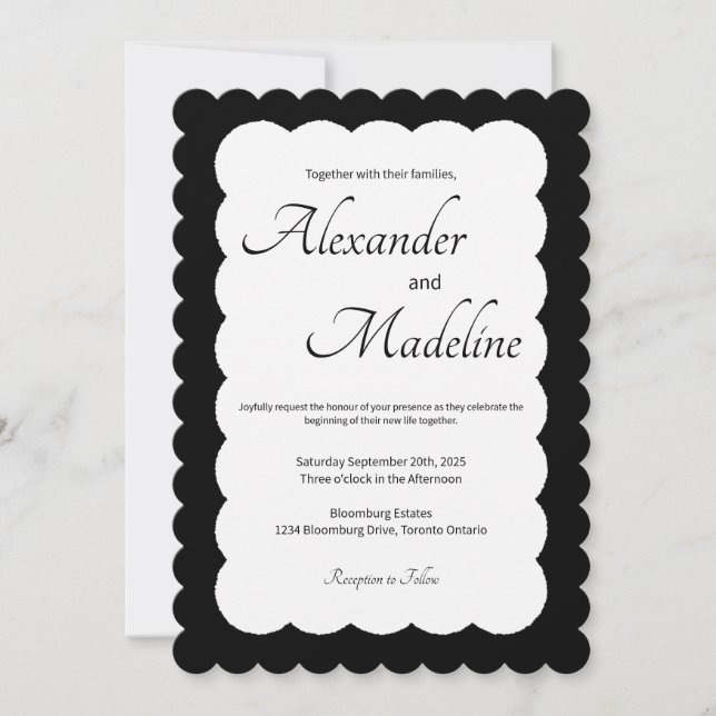 Minimalistische Einladung zur Hochzeit (Vorderseite)