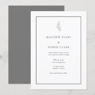 Minimalistische Einladung zur Hochzeit