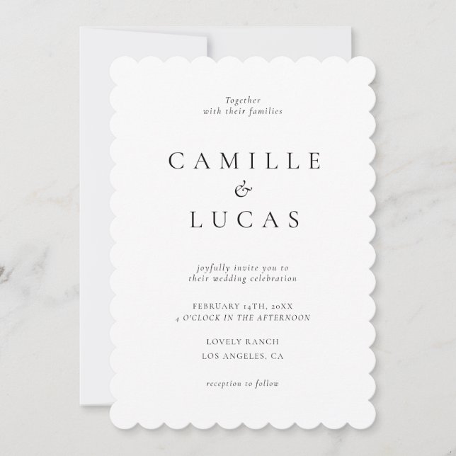 Minimalistische Einladung zur Hochzeit (Vorderseite)