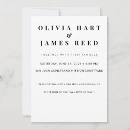 Minimalistische Einladung zur Hochzeit - elegante,