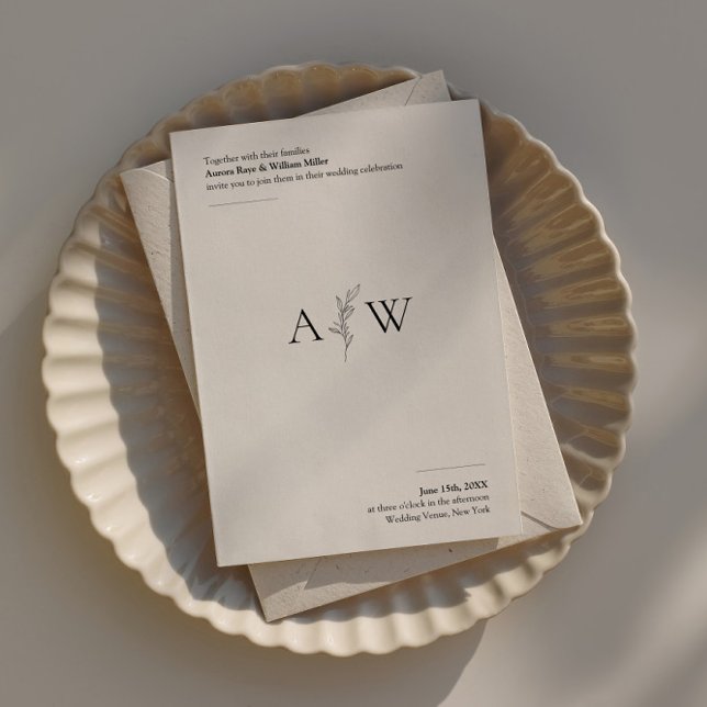 Minimalistische Einladung zur Hochzeit mit botanis (Von Creator hochgeladen)