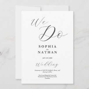 Minimalistische Einladung zur Hochzeit "Wir tun"