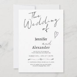 Minimalistische Einladung zur Hochzeitsfeier