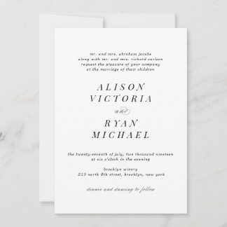 Minimalistische Einladungen zu Hochzeiten