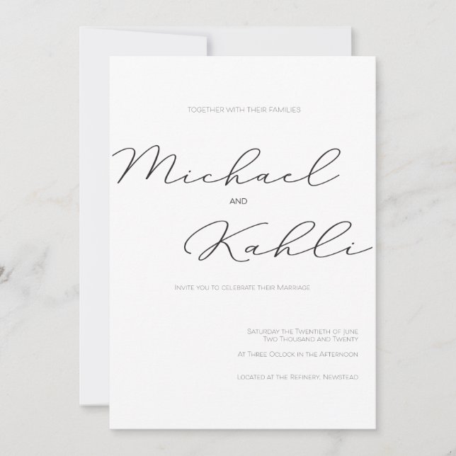 Minimalistische Einladungen zu Hochzeiten (Vorderseite)