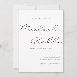 Minimalistische Einladungen zu Hochzeiten