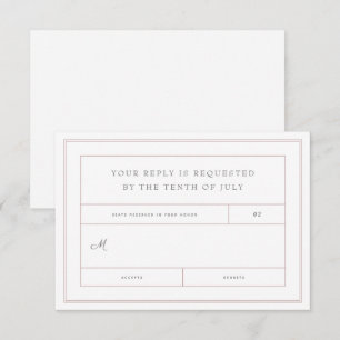 Minimalistische Einladungs-Antwortkarte für Hochze RSVP Karte