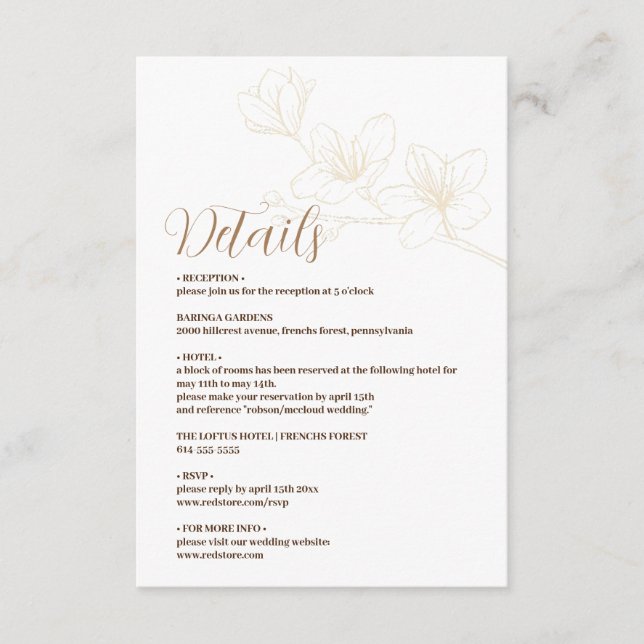 Minimalistische Einschließkarte mit Whimsikschrift Begleitkarte (Vorderseite)