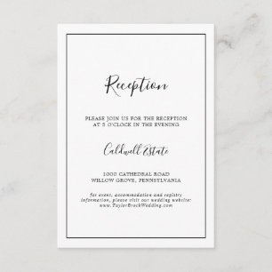 Minimalistische Einsteckkarte für die Hochzeitsemp Begleitkarte