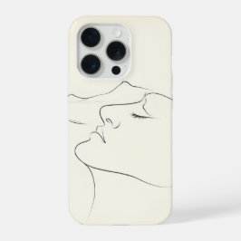 Minimalistische Einstrich-Kunst Abstrakt iPhone 15 Pro Hülle
