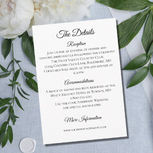 Minimalistische Eintrittskarte für Hochzeiten Begleitkarte