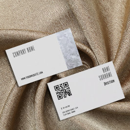 Minimalistische Eis-Fotografie QR Graue Visitenkar Visitenkarte