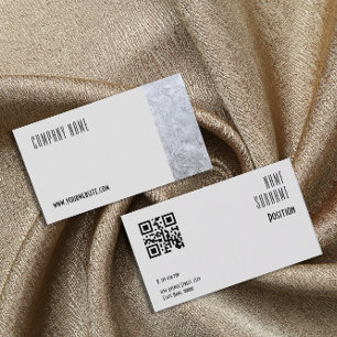 Minimalistische Eis-Fotografie QR graue Visitenkar Visitenkarte