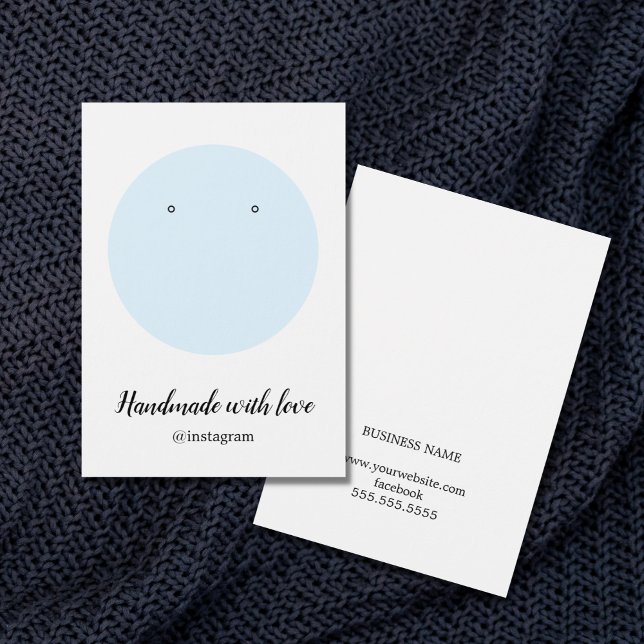Minimalistische Eleant Blue White Earring Card (Von Creator hochgeladen)