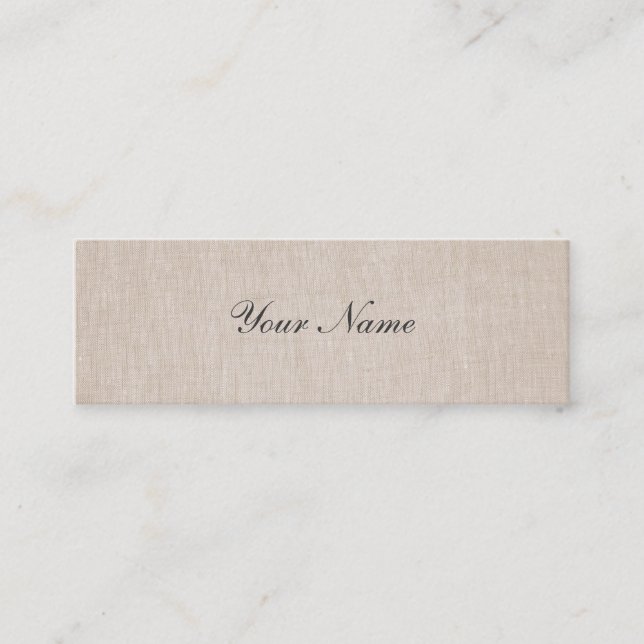 Minimalistische Elegance Linen Mini Visitenkarte (Vorderseite)