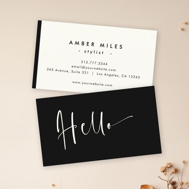 Minimalistische Elegant Black Ivory Chic Stilvoll  Visitenkarte (Less is more with this sleek and stylish business card! ✨ )