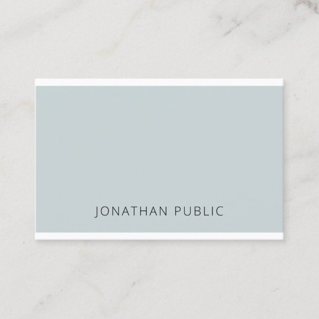 Minimalistische Elegant Blue Green Simple Template Visitenkarte (Vorderseite)
