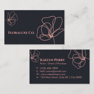 Minimalistische Elegant Bold Deep Charcoal Rose Go Visitenkarte