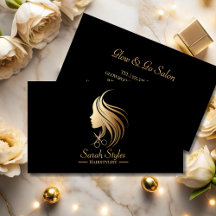 Minimalistische Elegant Dark Gold Friseurin