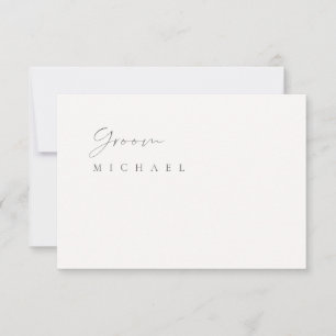 Minimalistische Elegant-Elfenbein-Hochzeitskarte Einladung