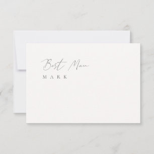 Minimalistische Elegant-Elfenbein-Hochzeitskarte Einladung