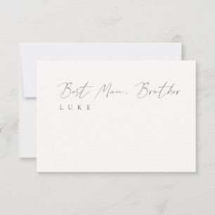 Minimalistische Elegant-Elfenbein-Hochzeitskarte Einladung