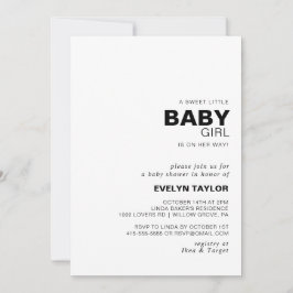 Minimalistische Elegant Formal Baby Girl Dusche Einladung