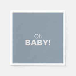 Minimalistische Elegant Formal Blue Oh Baby Dusche Serviette