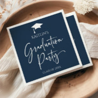 Minimalistische Elegant Navy Blue Graduation Party
