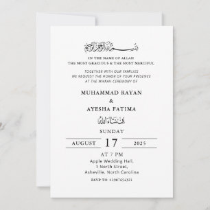 Minimalistische Elegant Nikkah Arabisch Islamische Einladung