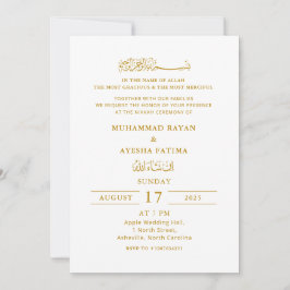 Minimalistische Elegant Nikkah Arabisch Islamische Einladung