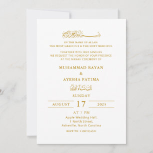 Minimalistische Elegant Nikkah Arabisch Islamische Einladung