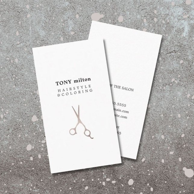 Minimalistische Elegant Saubere Haare Stylist Visitenkarte (Von Creator hochgeladen)