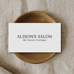 Minimalistische Elegant Textur Weiße Schönheit küh Visitenkarte