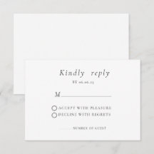 Minimalistische Elegant Wedding RSVP Card