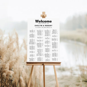 Minimalistische elegante Alphabetische Sitzkarte Poster