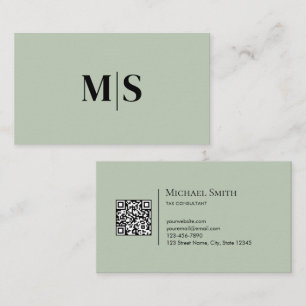 Minimalistische elegante Anfangsbuchstaben QRCode Visitenkarte